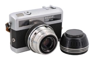 A Carl Zeiss Jena Werra I-V 35 mm film camera fitted with a Tessar f2.8/50 mm lens, in original