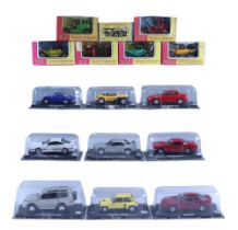 Six boxed Matchbox Models of Yesteryear together with nine sports cars