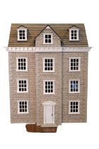 A well executed hand-built Georgian-style doll's house, with extensive furnishings and