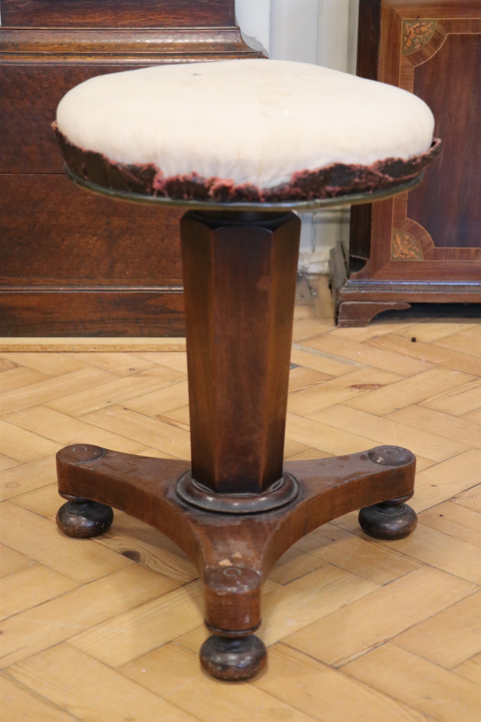 A George IV brass mounted mahogany piano stool - Image 2 of 2