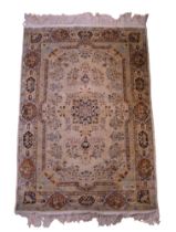 A Chinese silk blend rug in a Persian Tabiz style, 160 cm x 108 cm