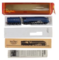 A Hornby model railway Queen Mary locomotive