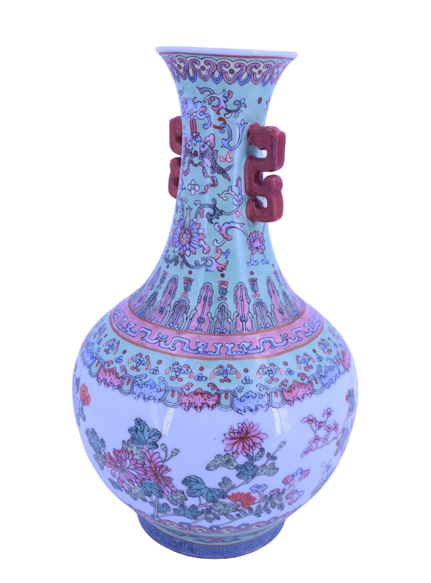 A Chinese famille rose baluster vase, 20th Century, 35 cm - Image 2 of 5