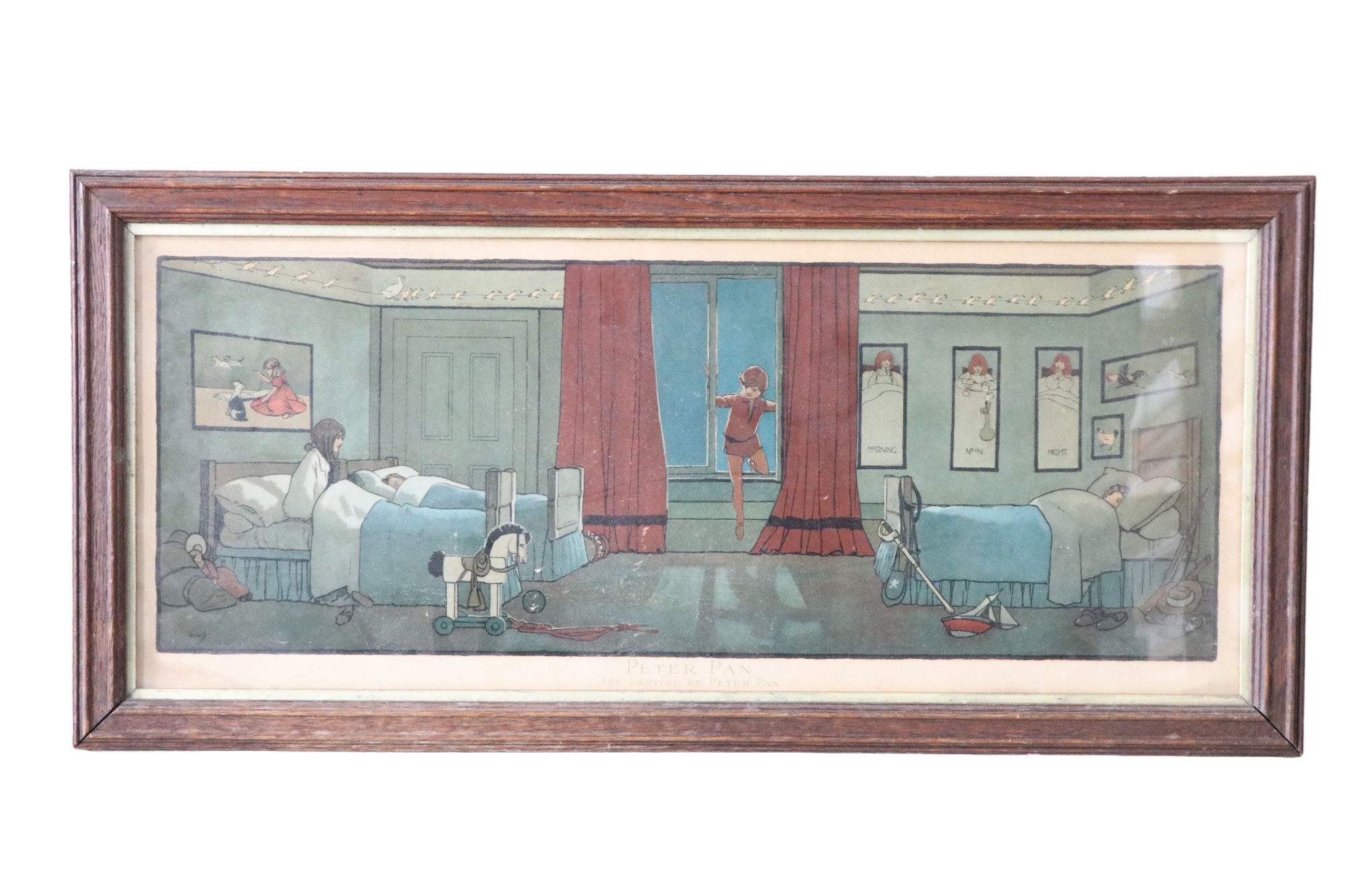 After John Hassall (1868-1948) "Peter Pan, The Arrival of Peter Pan", a panoramic depiction of Peter - Image 2 of 2