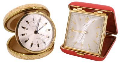 Coral and Europa travel alarm clocks