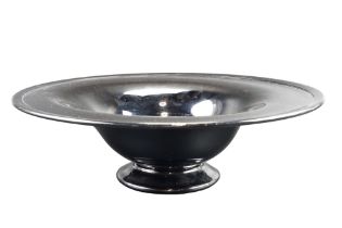 An early 20th Century opaque black glass bowl, possibly Carder Steuben shape number 2839, 34.5 x