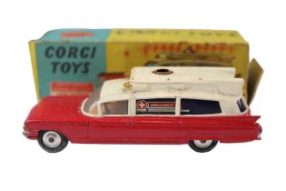 A boxed Corgi Toys diecast Superior Ambulance on Cadillac Chassis model 437