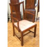 An Edwardian mahogany Hepplewhite style open armchair