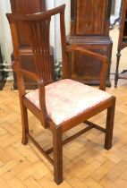 An Edwardian mahogany Hepplewhite style open armchair