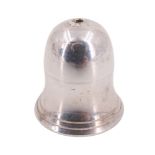 A novelty silver miniature bell shaped salt pot, Harman Brothers, Birmingham, 1991