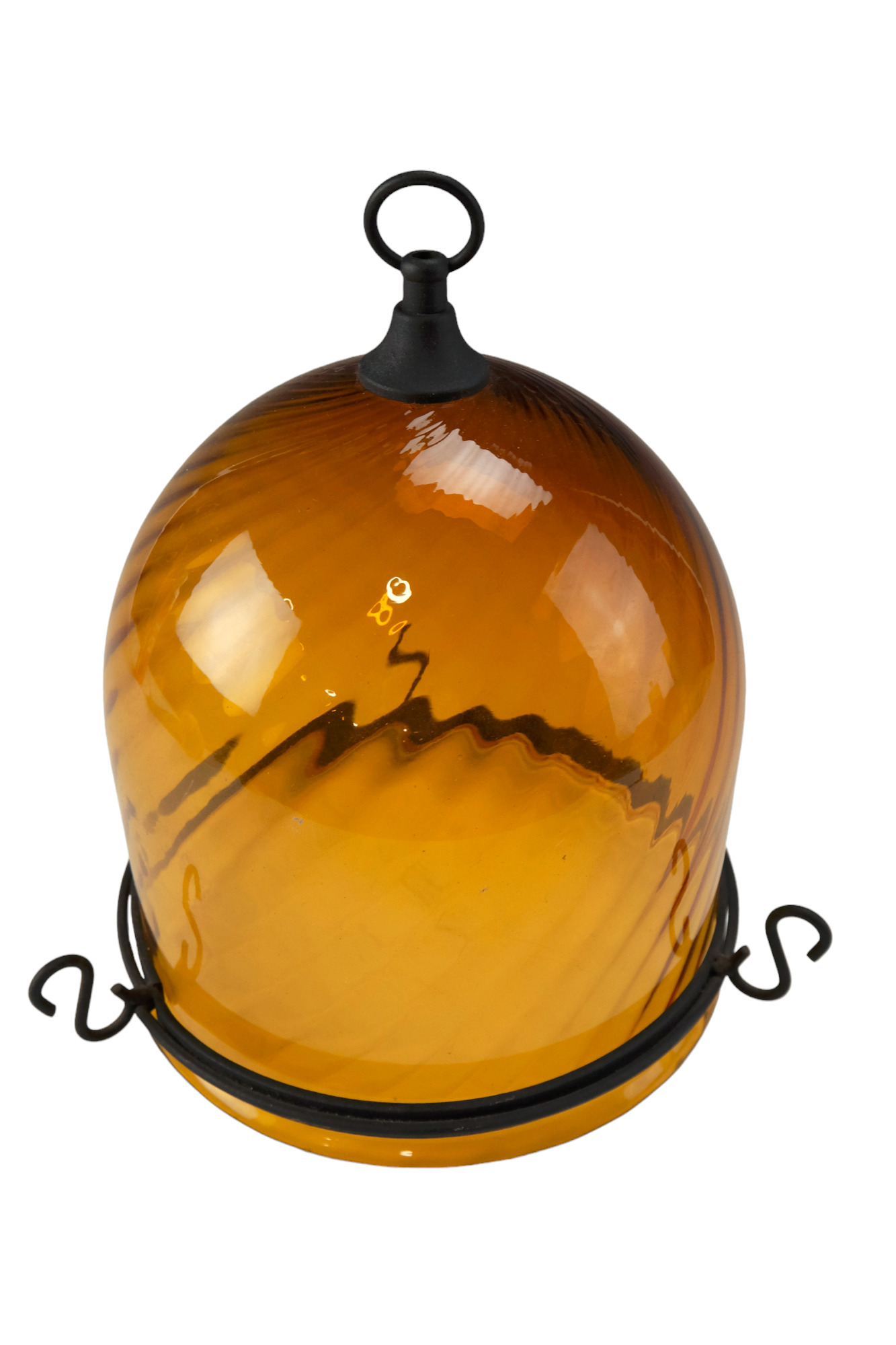 A pendant amber glass lamp shade, 26 cm - Image 2 of 3