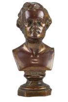 A cast bronze bust of Richard Wagner, late 19th / early 20th Century, 21 cm tall