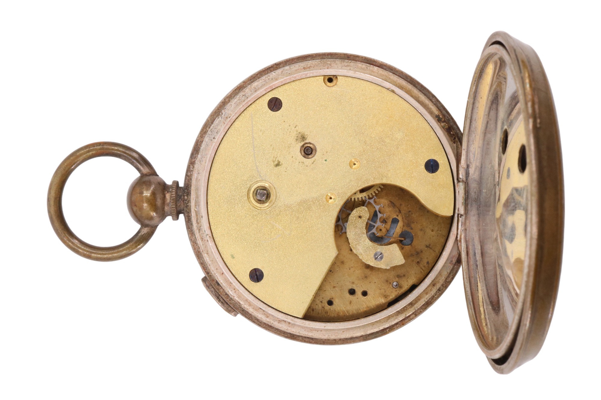 A gilt stainless-steel "Celebrated Chronograph" pocket watch, having a key wound movement, Roman - Image 4 of 5