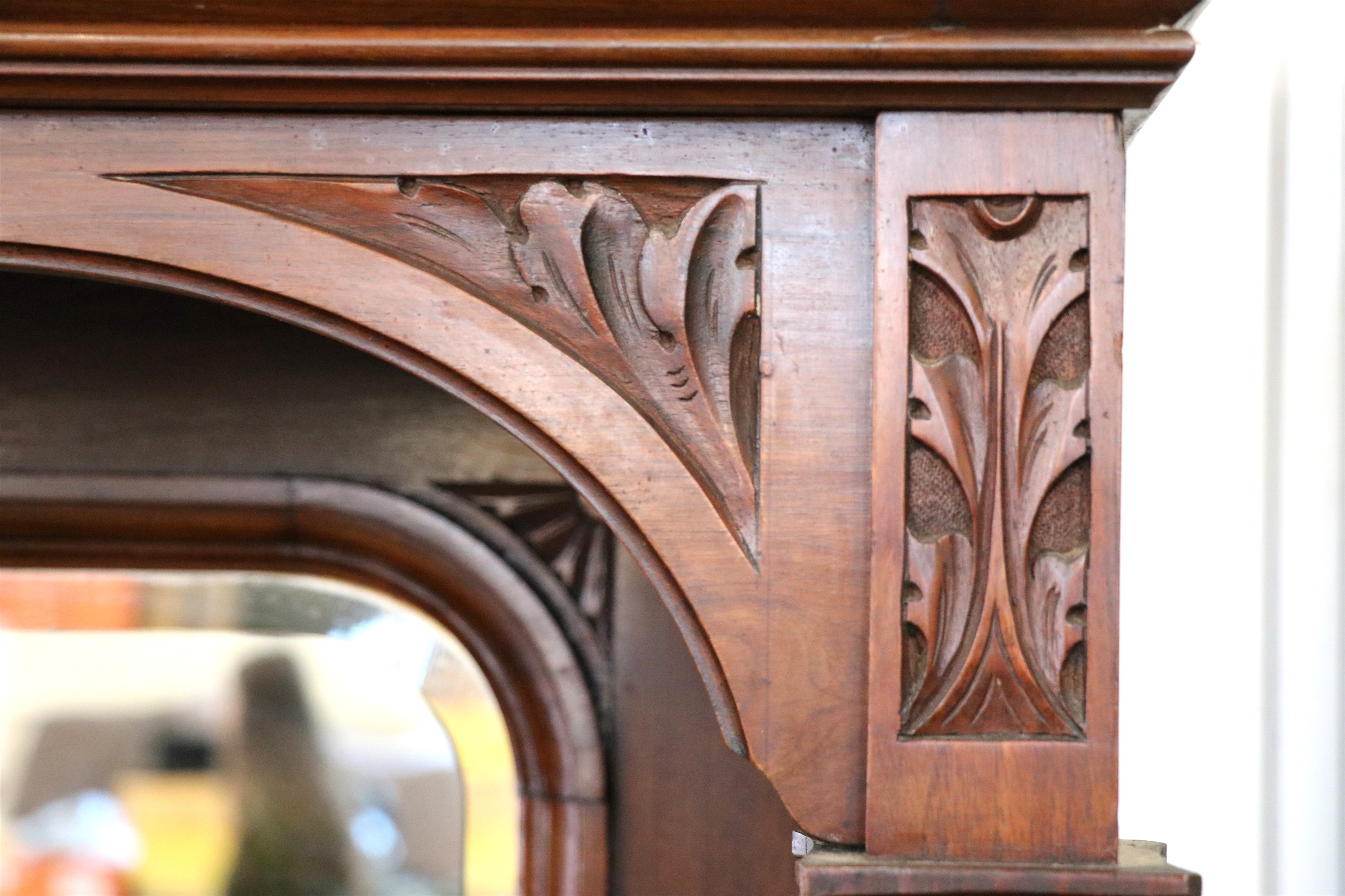 A late 19th / early 20th Century walnut mirror backed sideboard, 184 x 59 x 221 cm - Image 3 of 3