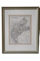 After Thomas Dugdale (fl. 1838 - 1843) A map of Cumberland, watercolour tinted engraving, engraved