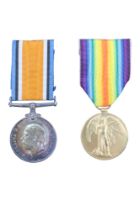 British War and Victory medals to Lieutenant H W Fry