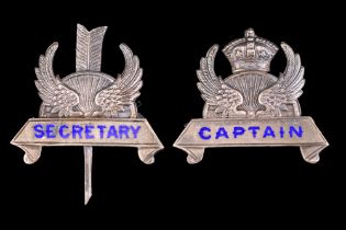 Late 19th / early 20th Century cycling club Captain and Secretary enamelled badges