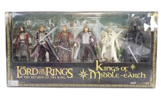 A boxed Lord of the Rings - The Return of the King, "Kings of Middle-Earth" six action figure set,