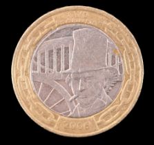 [ Minting Error ] A 2006 GB two pound coin commemorating the 200th anniversary of the birth of