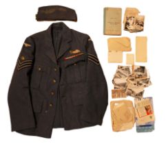 A Second World War RAF air gunner uniform and document group, that of 543651 Flight Sergeant J J