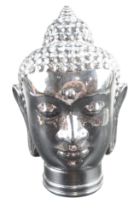 A contemporary glass Buddha head, 30 cm