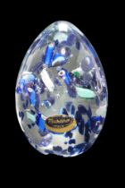 A Murano glass oviform aquarium paperweight, 11 cm