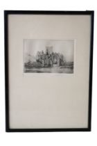 Jas Connell (20th Century) "Melrose Abbey", a study of the abbey sat amongst woodland between