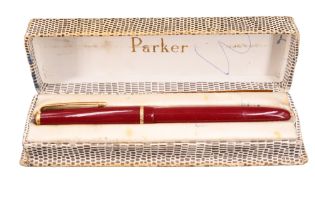 A vintage Parker Junior Duofold fountain pen in original packaging