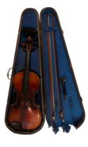 A late 19th / early 20th Century violin, having an interior label for "Vuillaume Paris, Rue Croix