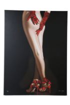 Drew Darcy (contemporary) "Tease" and one other similar erotic study, limited edition prints, 7/