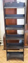 A late 19th / early 20th Century Arts and Crafts influenced slender ebonised open bookcase, 40 x