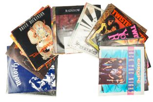 A quantity of LP vinyl records, including Europe, Rainbow, Hawkwind, Twisted Sister, etc