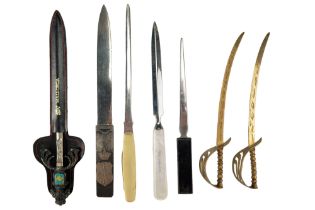 A group of letter openers, including "Trench Art", etc, largest 24 cm