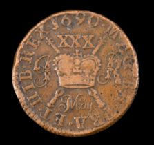 A James II May 1690 Gunmoney half crown coin