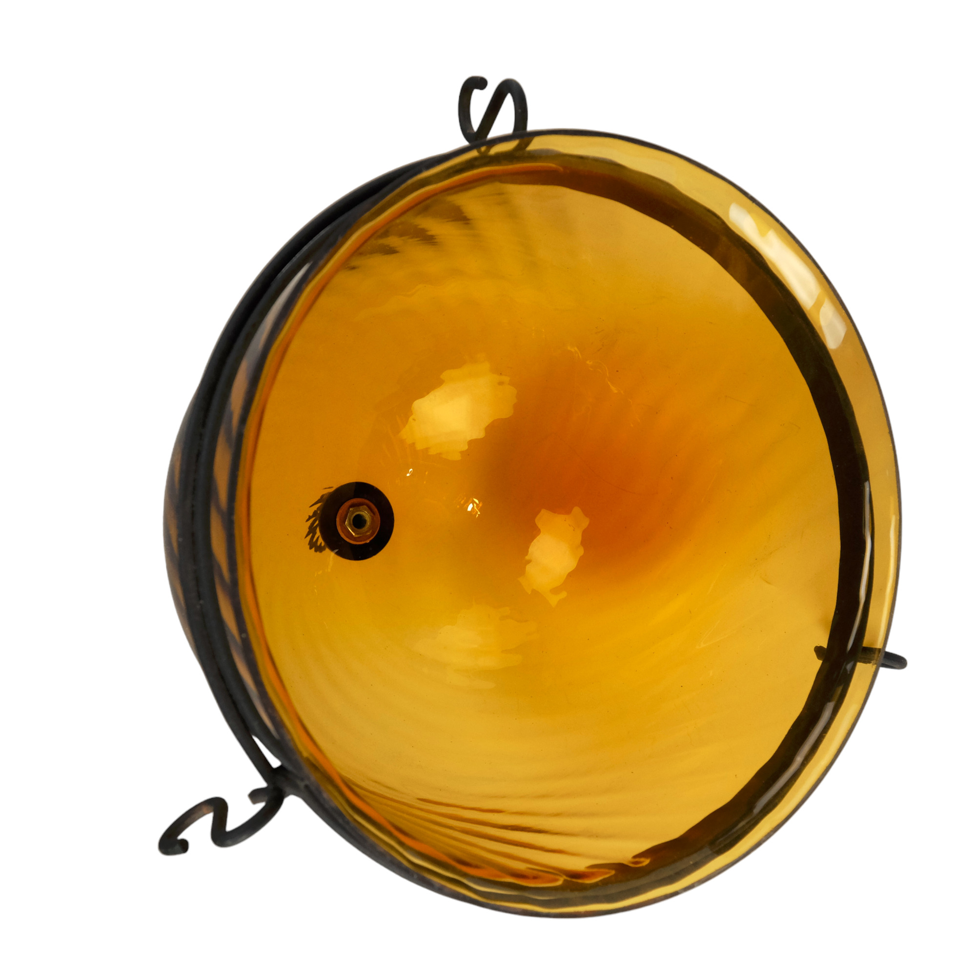 A pendant amber glass lamp shade, 26 cm - Image 3 of 3