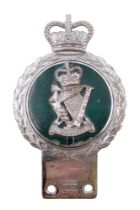 A post 1952 Royal Ulster Rifles car bumper badge by Gaunt
