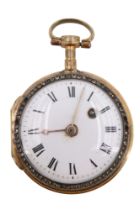 An 18th Century French verge pocket watch, the movement signed Breguet a Paris and having an lens