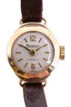 A 9 ct gold wristlet watch by Regency, having a 17 jewel movement, Edinburgh, 1958, 4.53 g excluding