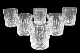 A set of six Scottish cut-glass whisky tumblers, 7.5 cm