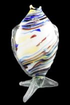 A large art glass fish vase, 40 cm tall