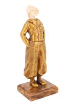 Suzanne Bertrand (fl 1920-1930) An Art Deco gilt bronze and ivory sculpture of a fashionable young