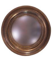 A mid/late 20th Century circular brass mirror, 33 cm