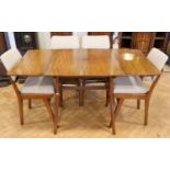 A teak and walnut dining suite, 1960s