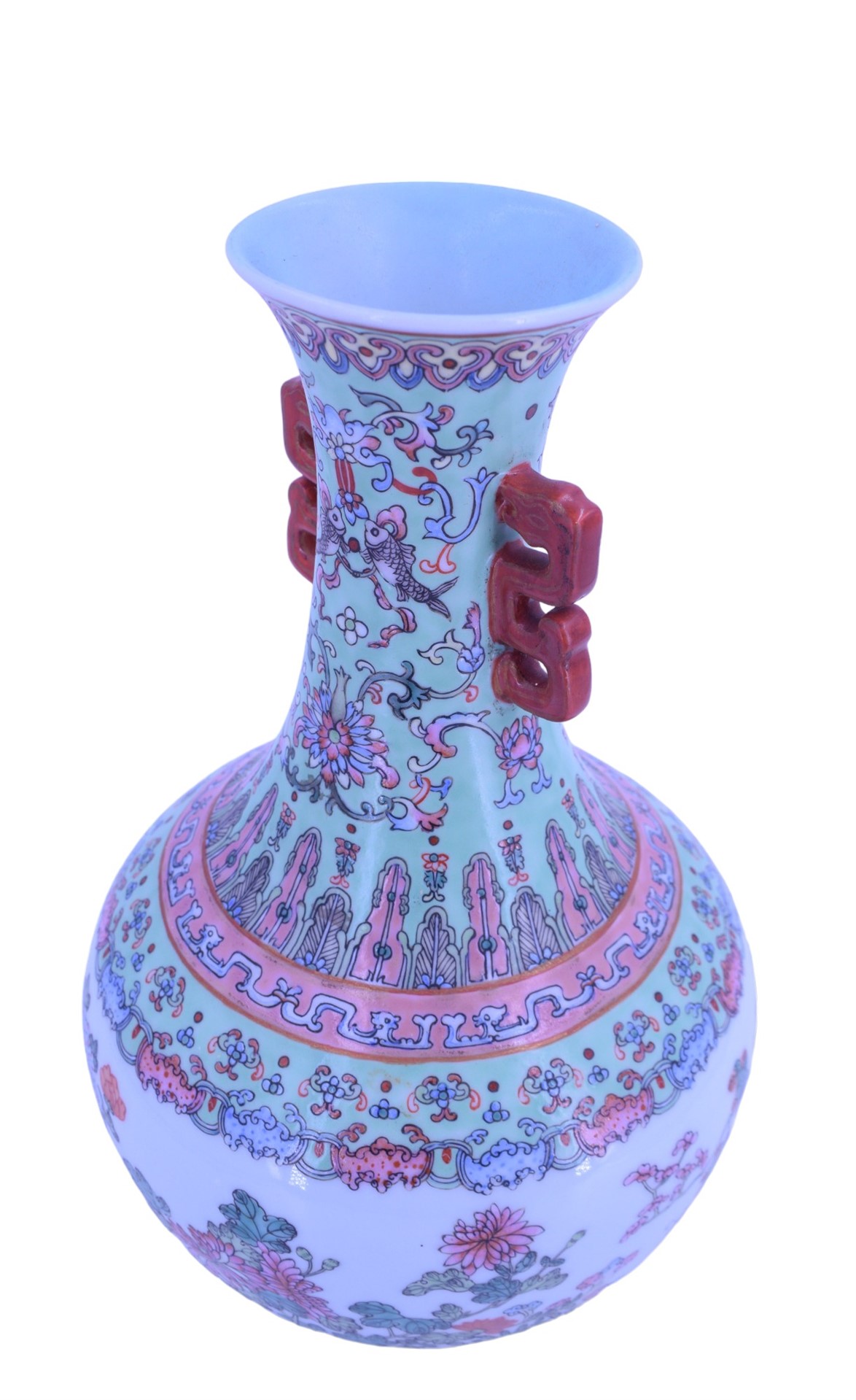 A Chinese famille rose baluster vase, 20th Century, 35 cm - Image 3 of 5