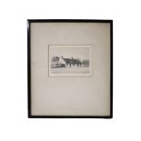 Tom McKay A study of Robert Burns' cottage at Ayre, etching, signed, card mounted in ebonised