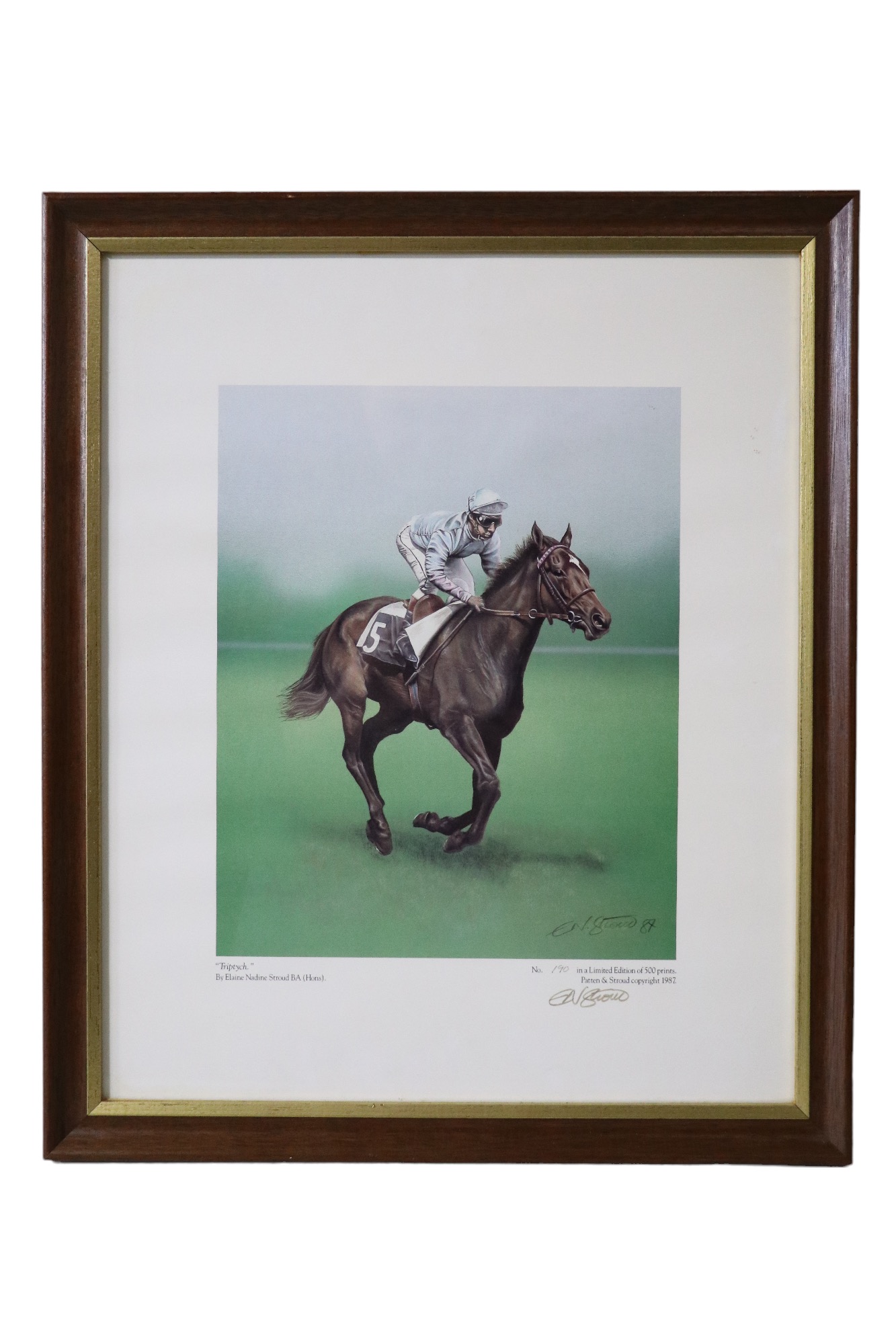 After Elaine Nadine Stroud "Desert Orchid and Kildimo", "Triptych", "Dancing Brave and Pat - Image 3 of 5
