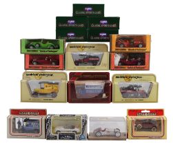 Five boxed Corgi diecast classic sports cars together with Models of Yesteryear, etc