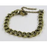 Heavy 9ct gold curb link bracelet, 40g Overall length approximately 18.5cm