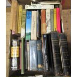 Box containing a quantity of various books, including ' Household Guide ' and other cookery books,