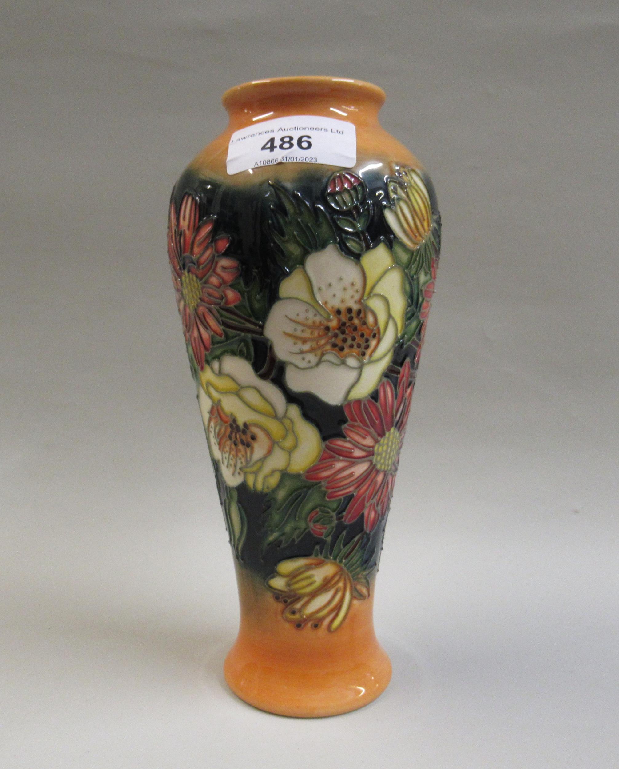 Moorcroft collectors club baluster form vase, in ' Victoriana ' pattern by Emma Bussons, dated 1997,